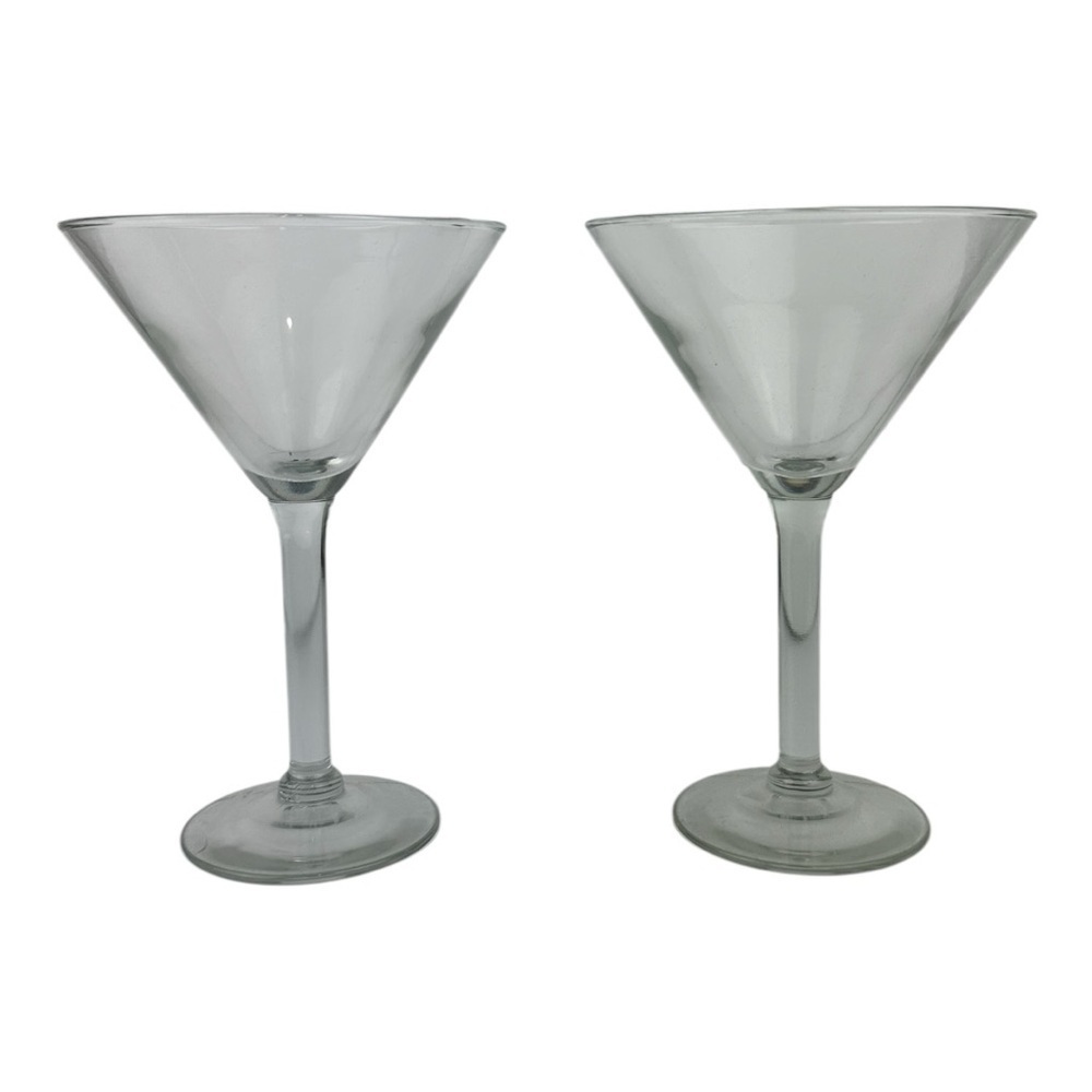 Vintage Clear Glass Martini Set of 2